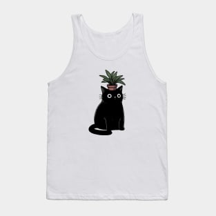 Cat Plant Head Tank Top